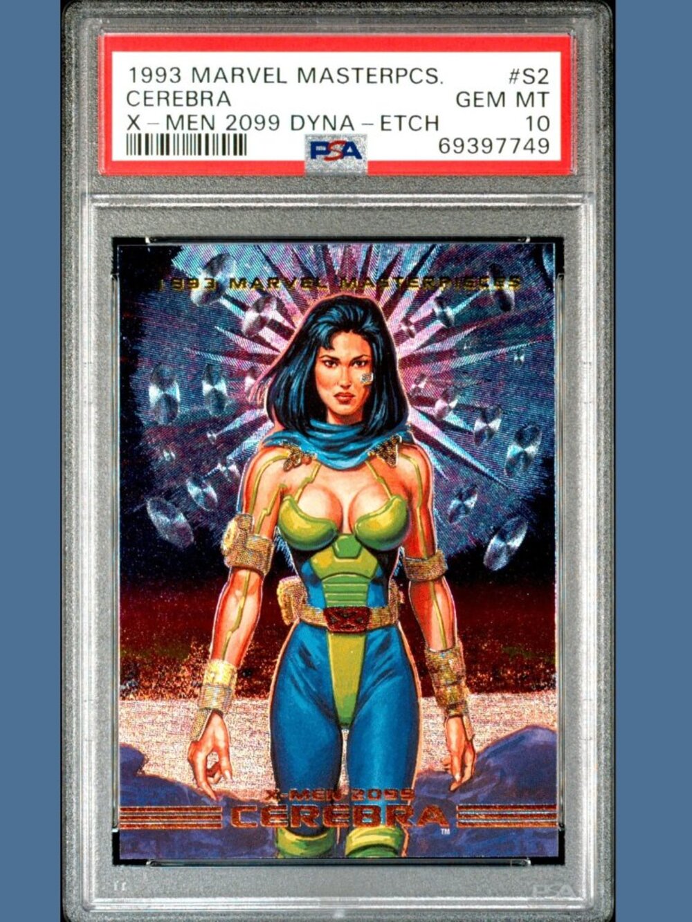 1993 Marvel Masterpieces 2099 DYNA-ETCH FOIL #S2 CEREBRA PSA 10 GEM MINT